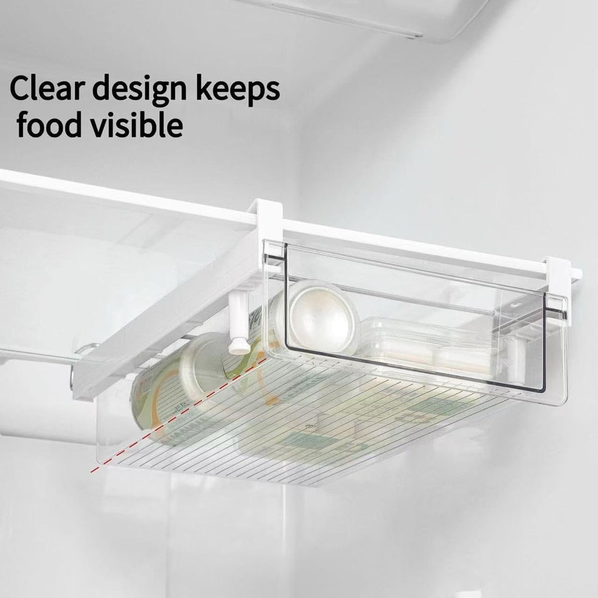 Large Fridge Drawer Organizer 14in-20in Upgradation Refrigerator Undershelf Drawer, Extra-Deep Storage Deli Meat, Cheese, Eggs, Fruit, Vegetable