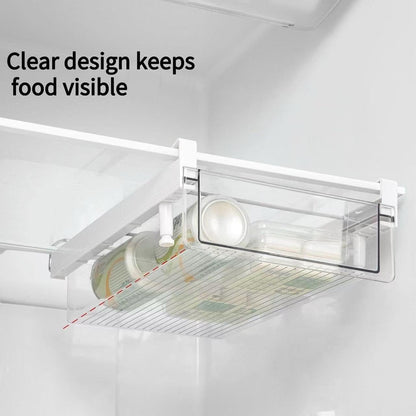 Large Fridge Drawer Organizer 14in-20in Upgradation Refrigerator Undershelf Drawer, Extra-Deep Storage Deli Meat, Cheese, Eggs, Fruit, Vegetable