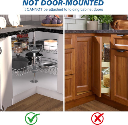 Kidney Shape 28" Corner Cabinet Lazy Susan, Replacement Shelves