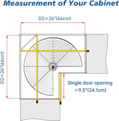 Kidney Shape 28" Corner Cabinet Lazy Susan, Replacement Shelves