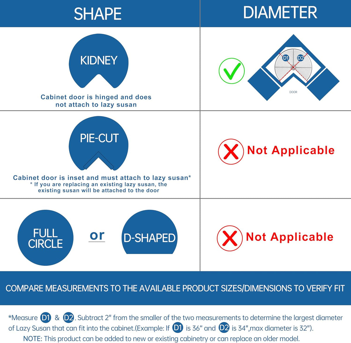 Kidney Shape 28" Corner Cabinet Lazy Susan, Replacement Shelves