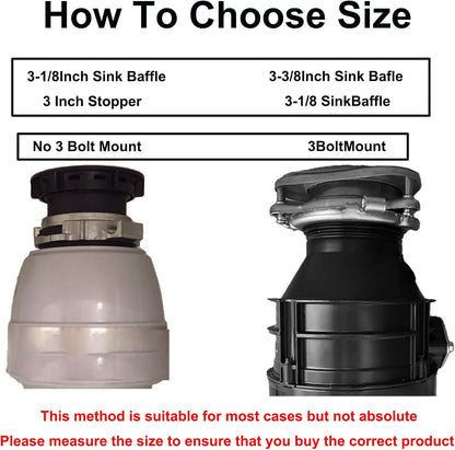 3 3/8" Garbage Disposal Sink Baffle QCB-AM Splash Guard for Insinkerator, Garbage Disposal Quiet Cover Splash Guard Replacement for InSinkErator Evolution Series(Black)