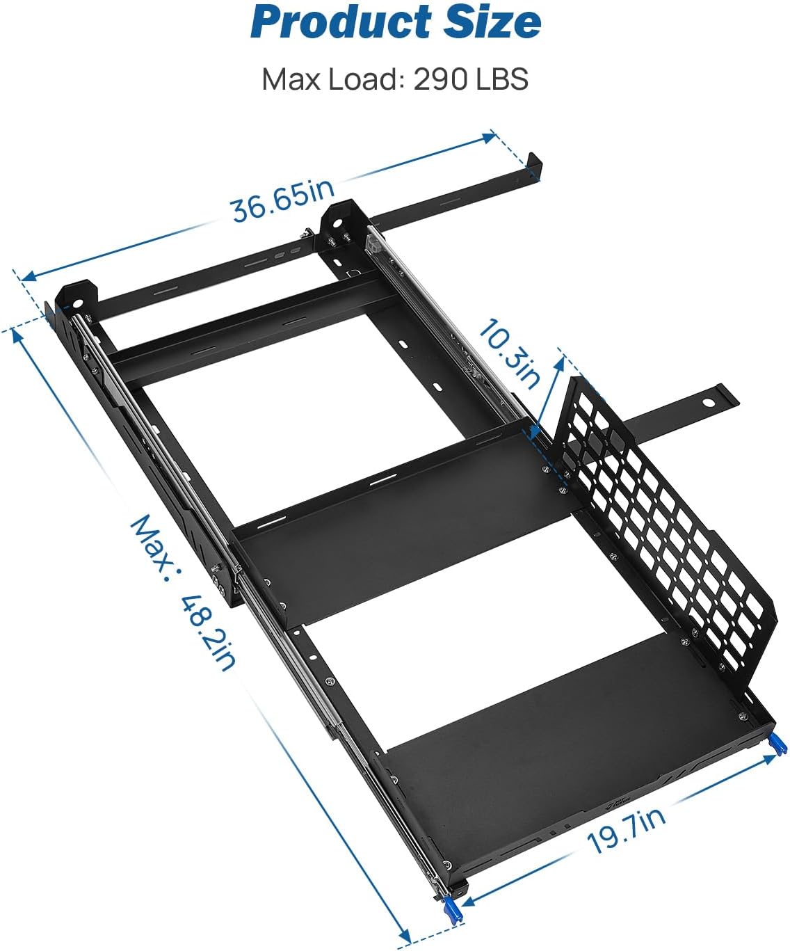 Fridge Slide Out Tray Fit (15.7-23.62 inch L x 19.7 inch W) Refrigerator, Cooler Slide Equipped with Storage Panel, Portable Car Fridges Freezer Slide, Max 290 LBS