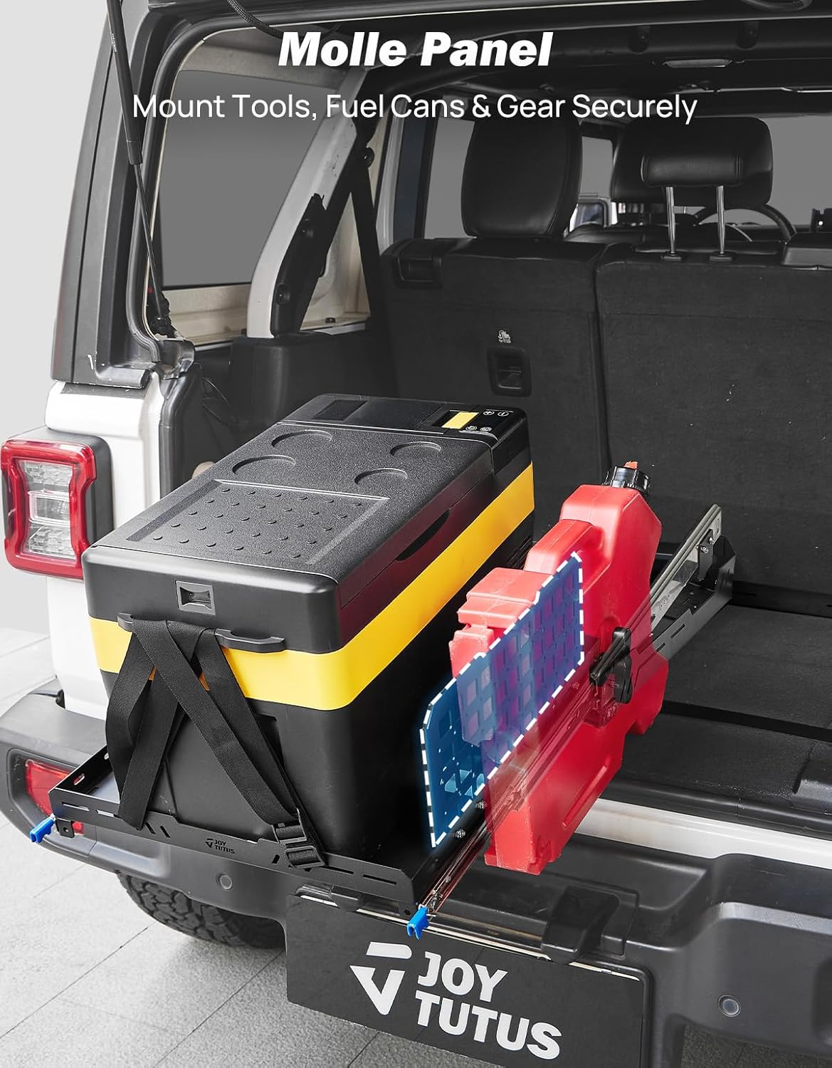 Fridge Slide Out Tray Fit (15.7-23.62 inch L x 19.7 inch W) Refrigerator, Cooler Slide Equipped with Storage Panel, Portable Car Fridges Freezer Slide, Max 290 LBS