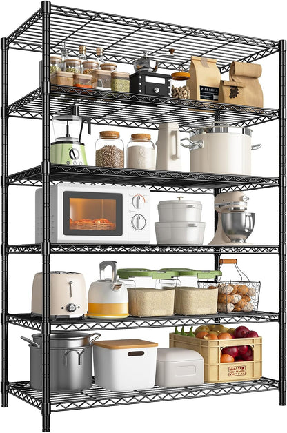 1200LBS Wire Shelving,6-Tier Metal Shelving Unit,Kitchen Pantry