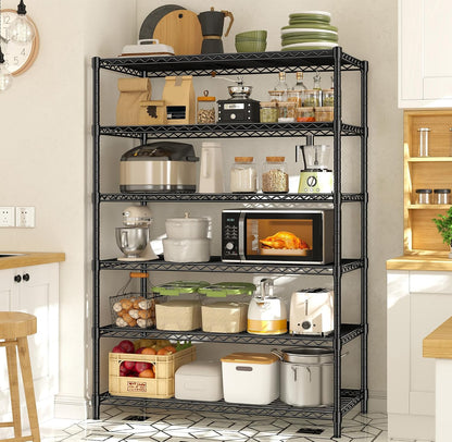 1200LBS Wire Shelving,6-Tier Metal Shelving Unit,Kitchen Pantry