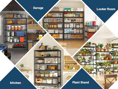 1200LBS Wire Shelving,6-Tier Metal Shelving Unit,Kitchen Pantry