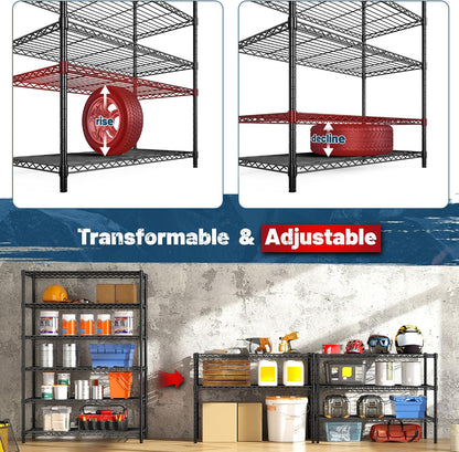 1200LBS Wire Shelving,6-Tier Metal Shelving Unit,Kitchen Pantry