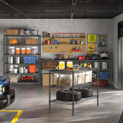 1200LBS Wire Shelving,6-Tier Metal Shelving Unit,Kitchen Pantry