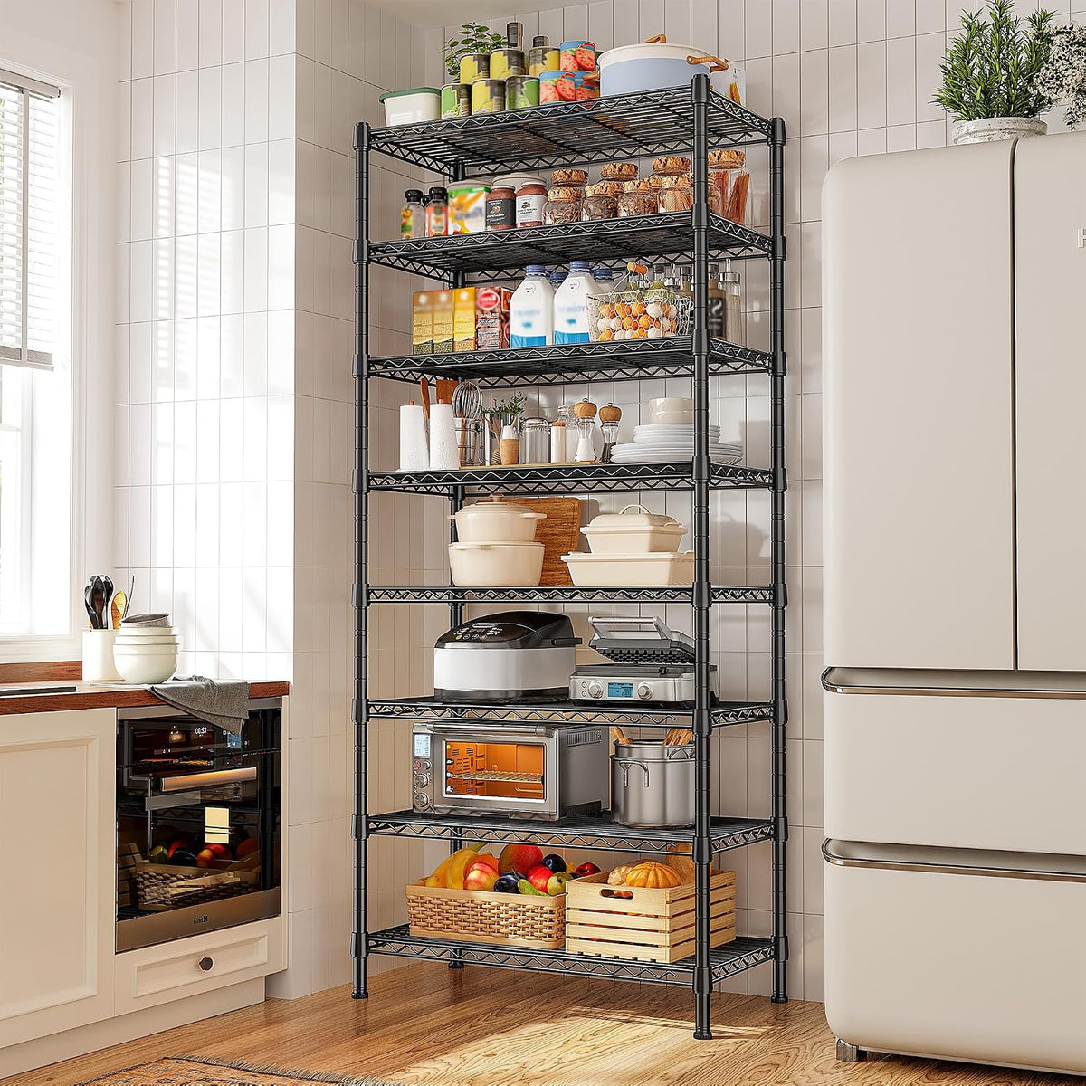 1200LBS Wire Shelving,6-Tier Metal Shelving Unit,Kitchen Pantry