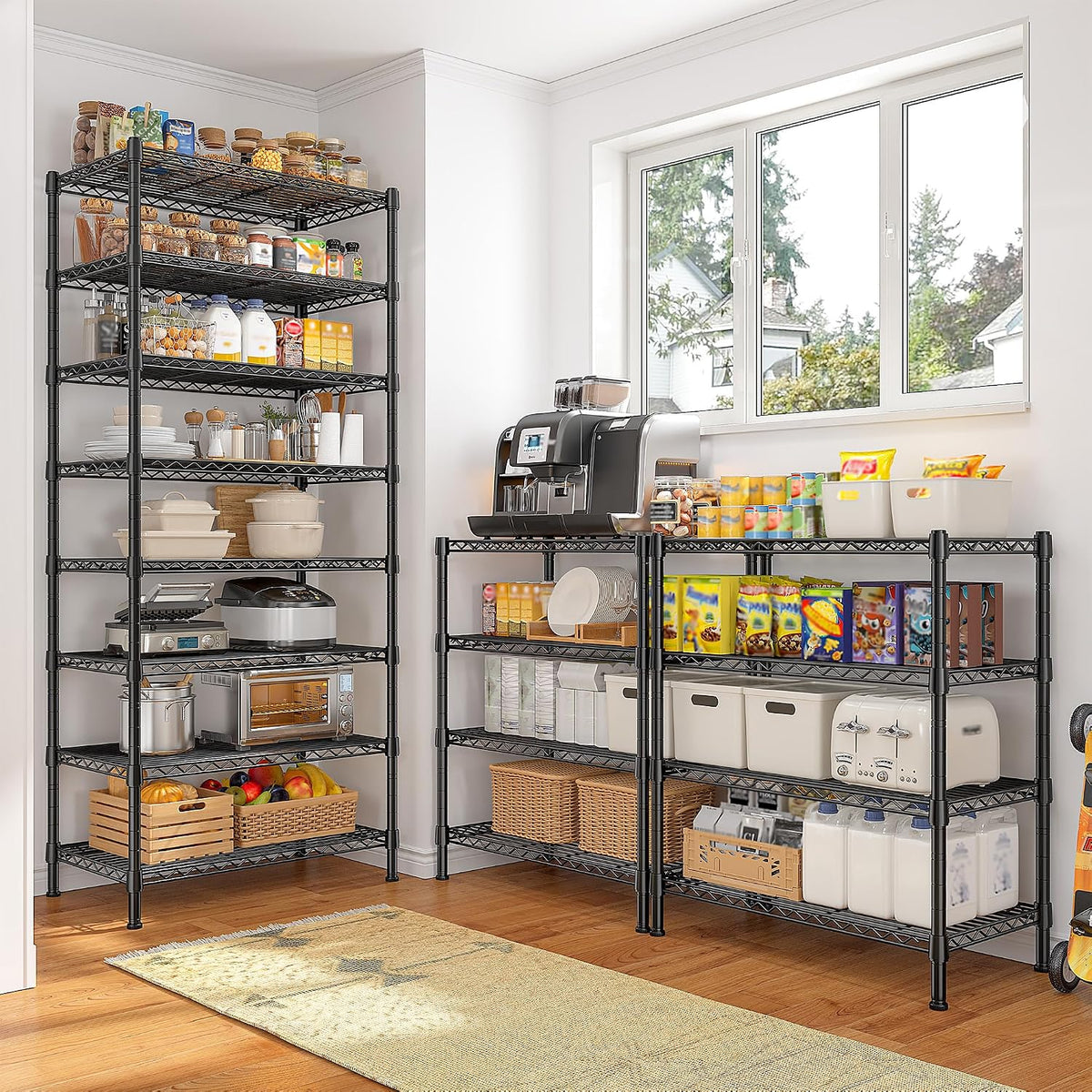 1200LBS Wire Shelving,6-Tier Metal Shelving Unit,Kitchen Pantry