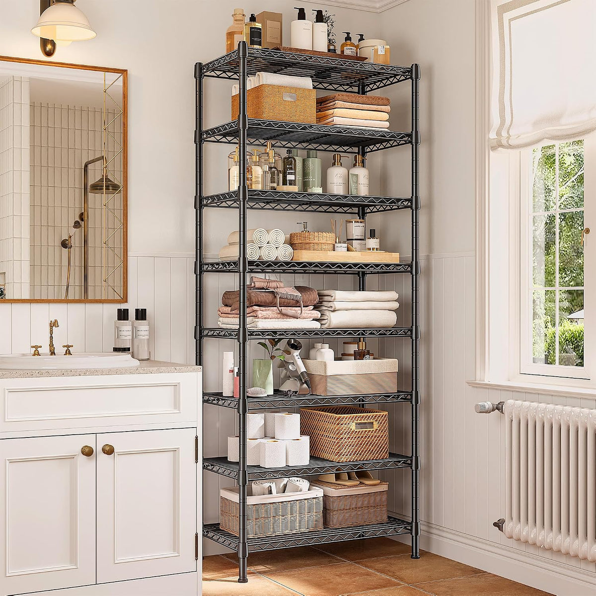 1200LBS Wire Shelving,6-Tier Metal Shelving Unit,Kitchen Pantry