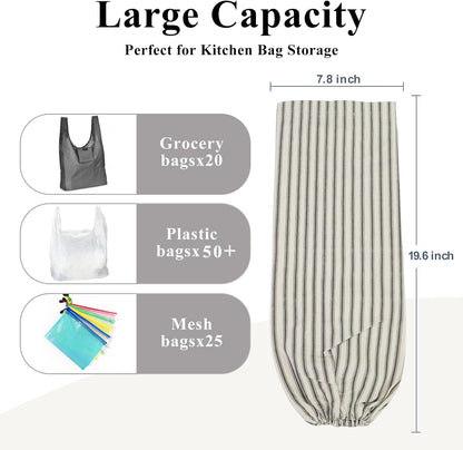TOGETRUE Plastic Bag Holder, Wall Mount Grocery Bag Organizer for Home Kitchen Pantry Decor (Grey)