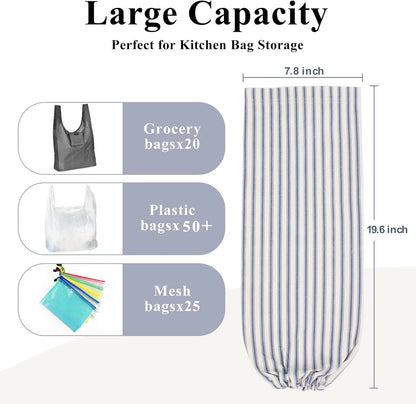 TOGETRUE Plastic Bag Holder, Wall Mount Grocery Bag Organizer for Home Kitchen Pantry Decor (Grey)