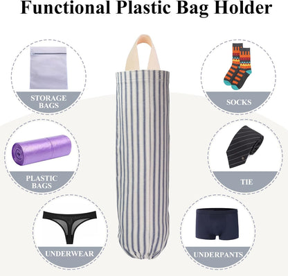 TOGETRUE Plastic Bag Holder, Wall Mount Grocery Bag Organizer for Home Kitchen Pantry Decor (Grey)