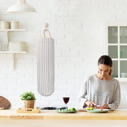 TOGETRUE Plastic Bag Holder, Wall Mount Grocery Bag Organizer for Home Kitchen Pantry Decor (Grey)