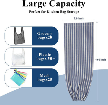 TOGETRUE Plastic Bag Holder, Wall Mount Grocery Bag Organizer for Home Kitchen Pantry Decor (Grey)