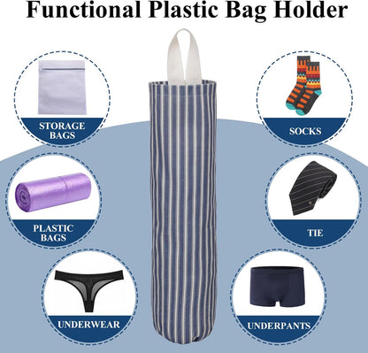 TOGETRUE Plastic Bag Holder, Wall Mount Grocery Bag Organizer for Home Kitchen Pantry Decor (Grey)