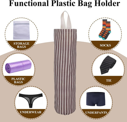 TOGETRUE Plastic Bag Holder, Wall Mount Grocery Bag Organizer for Home Kitchen Pantry Decor (Grey)
