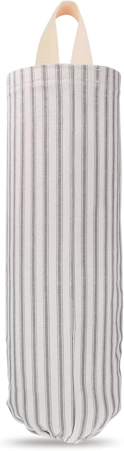 TOGETRUE Plastic Bag Holder, Wall Mount Grocery Bag Organizer for Home Kitchen Pantry Decor (Grey)