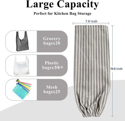 TOGETRUE Plastic Bag Holder, Wall Mount Grocery Bag Organizer for Home Kitchen Pantry Decor (Grey)