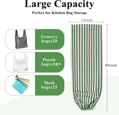 TOGETRUE Plastic Bag Holder, Wall Mount Grocery Bag Organizer for Home Kitchen Pantry Decor (Grey)