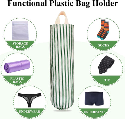 TOGETRUE Plastic Bag Holder, Wall Mount Grocery Bag Organizer for Home Kitchen Pantry Decor (Grey)
