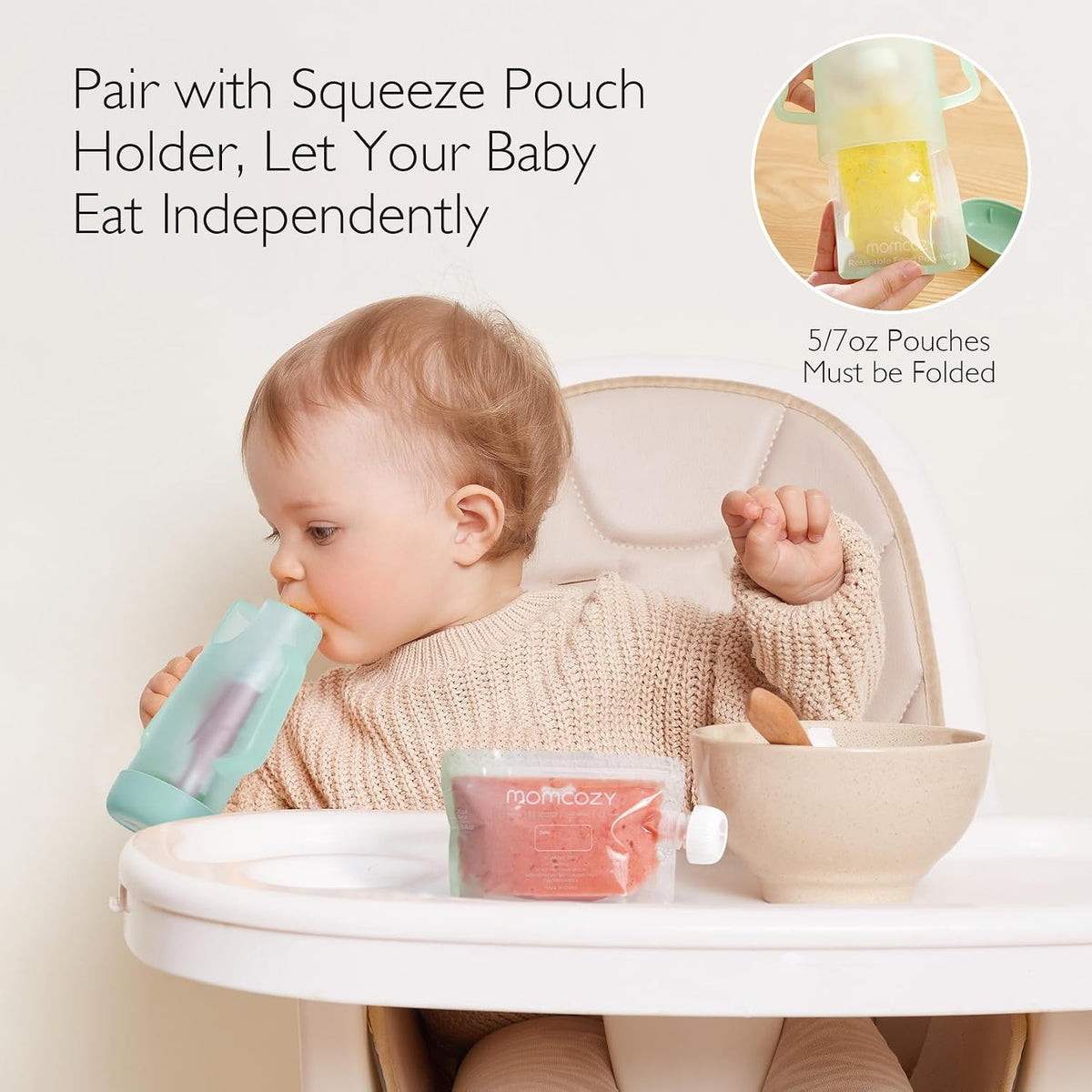 Reusable Baby Food Pouches, Baby Food Maker Pouches for Toddlers