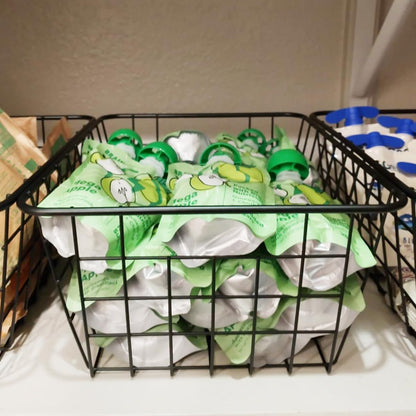 3 Pack Freezer White Wire Baskets for Organizing Office Wire Storage Basket with Built-in Handles, 14" Large White Metal Baskets for Pantry Freezer Kitchen Cabinets