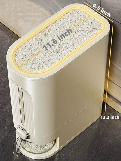 Rice Dispenser and Grain Container Storage with Lid,Rice Container with Measuring Cup,Moisture Proof Household Cereal Dispenser Bucket for Kitchen Soybean Corn Oatmeal,12Lbs