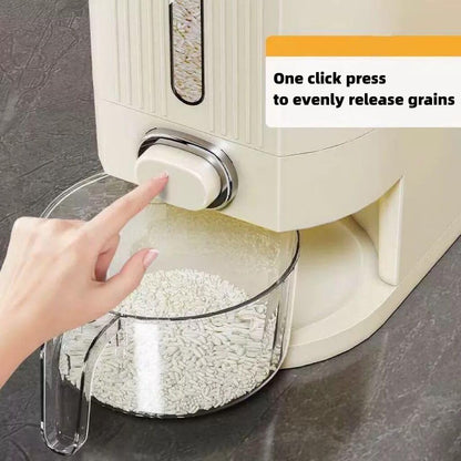 Rice Dispenser and Grain Container Storage with Lid,Rice Container with Measuring Cup,Moisture Proof Household Cereal Dispenser Bucket for Kitchen Soybean Corn Oatmeal,12Lbs