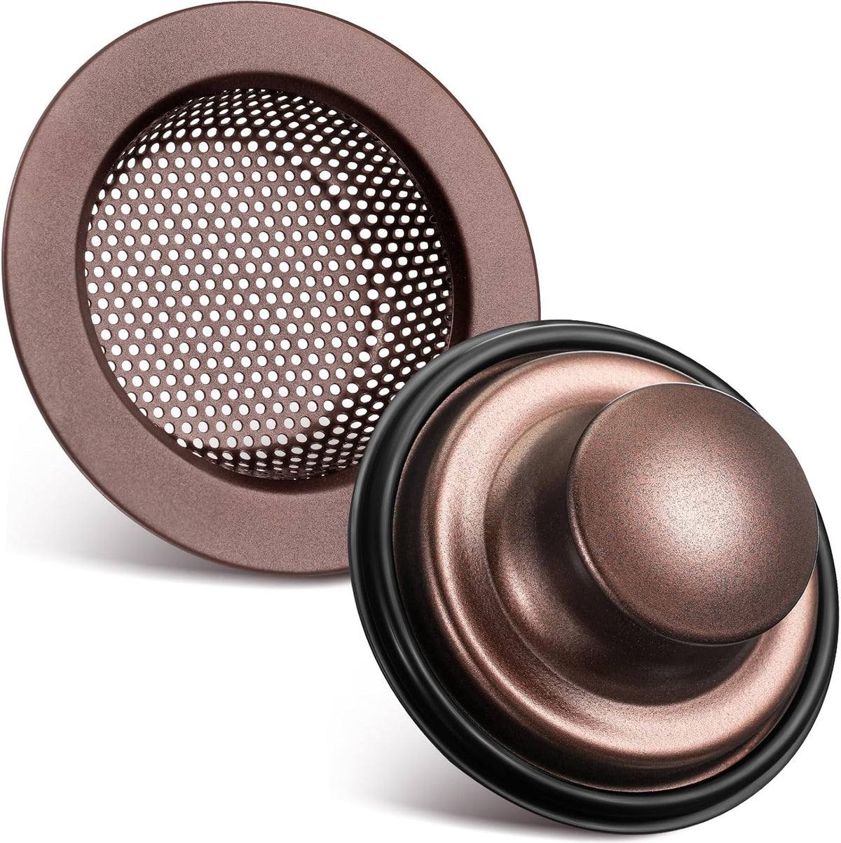 Oil Rubbed Bronze 2 Pcs 3-1/2 Kitchen Sink Drain Strainer Stopper