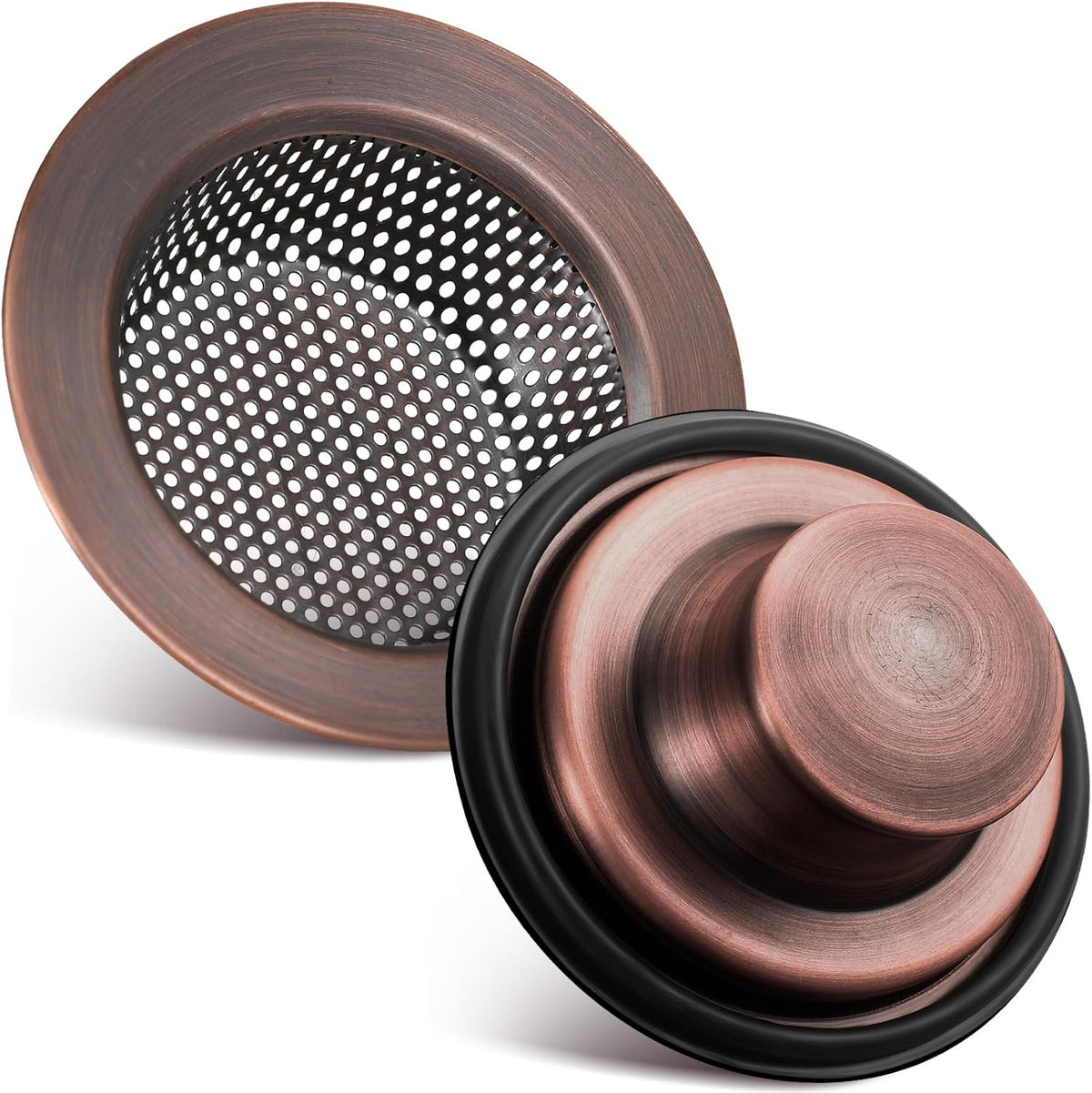 Oil Rubbed Bronze 2 Pcs 3-1/2 Kitchen Sink Drain Strainer Stopper
