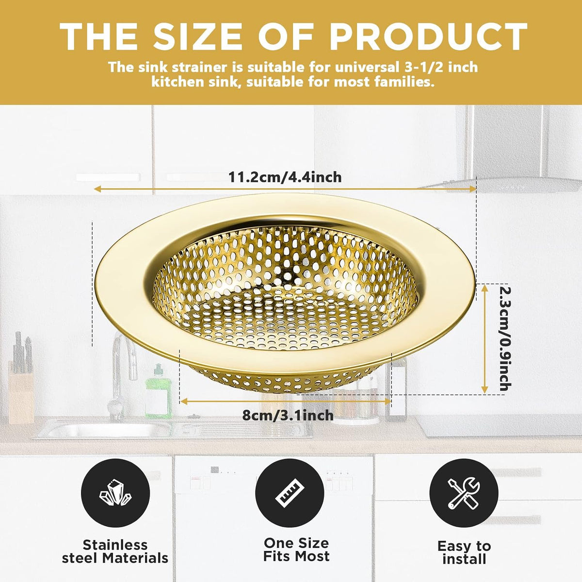Oil Rubbed Bronze 2 Pcs 3-1/2 Kitchen Sink Drain Strainer Stopper