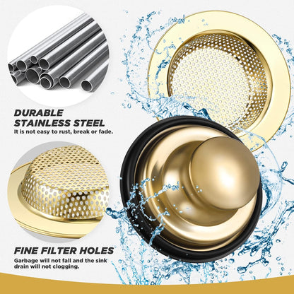 Oil Rubbed Bronze 2 Pcs 3-1/2 Kitchen Sink Drain Strainer Stopper
