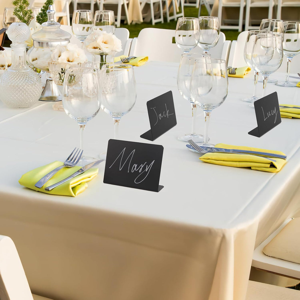 12 Pcs Mini Chalkboard Signs, 4"x3", Reusable PVC Food Labels | Reserved Table Signs for Party Buffet, Birthdays, Bakery, Weddings, Table Numbers, Buffet Display, Place Cards, Name Tag