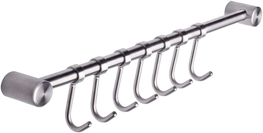 Kitchen Utensil Rack 7 Hooks for Pots Pans Mugs Cookware 15.6”