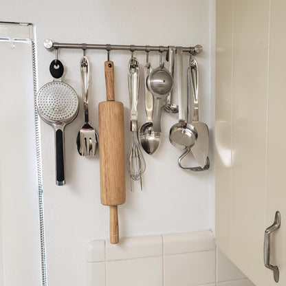 Kitchen Utensil Rack 7 Hooks for Pots Pans Mugs Cookware 15.6”
