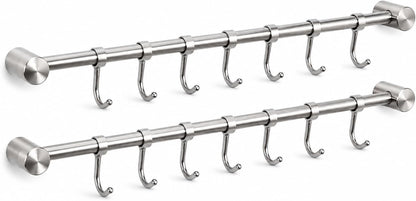 Kitchen Utensil Rack 7 Hooks for Pots Pans Mugs Cookware 15.6”