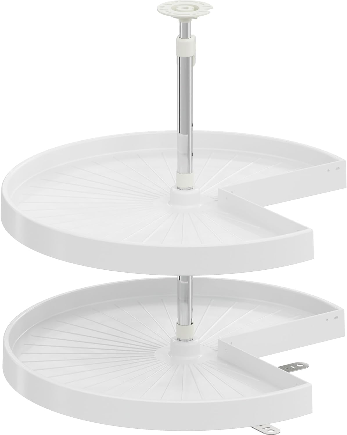 Vath-Sagel Pie Cut Shaped Polymer 2 Shelf Lazy Susan for Corner Base Cabinet (24 INCH for 33" Corner Cabinet)