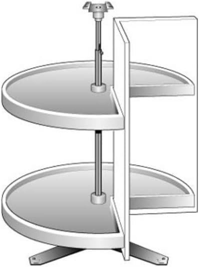 Vath-Sagel Pie Cut Shaped Polymer 2 Shelf Lazy Susan for Corner Base Cabinet (24 INCH for 33" Corner Cabinet)