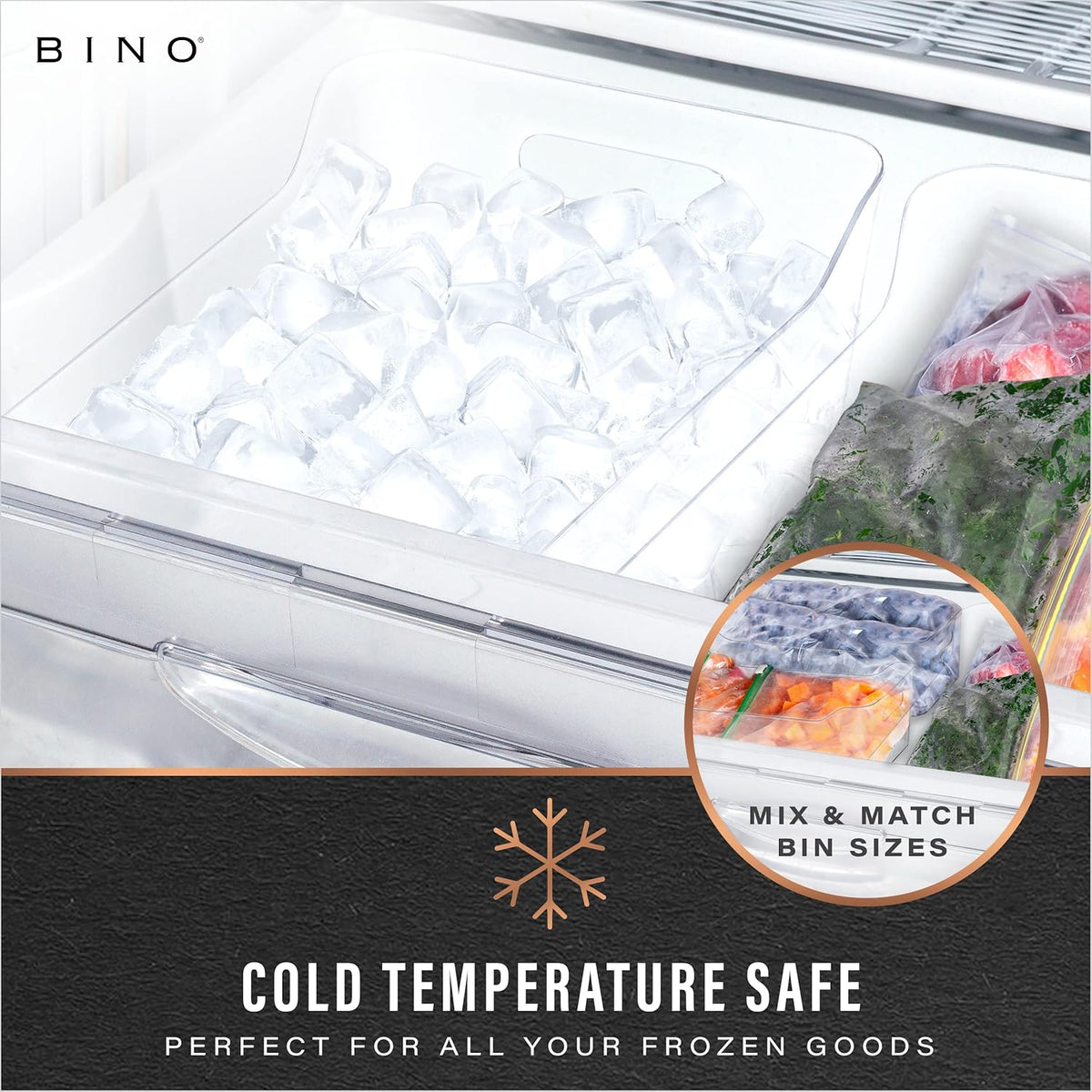 Plastic Storage Bins, Large - 2 Pack, Clear | THE SOHO COLLECTION | Pantry Organizers and Storage Containers | Fridge Organizer Bins | Kitchen Cabinet Organizer | Medicine Cabinet Bin