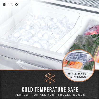 Plastic Storage Bins, Large - 2 Pack, Clear | THE SOHO COLLECTION | Pantry Organizers and Storage Containers | Fridge Organizer Bins | Kitchen Cabinet Organizer | Medicine Cabinet Bin