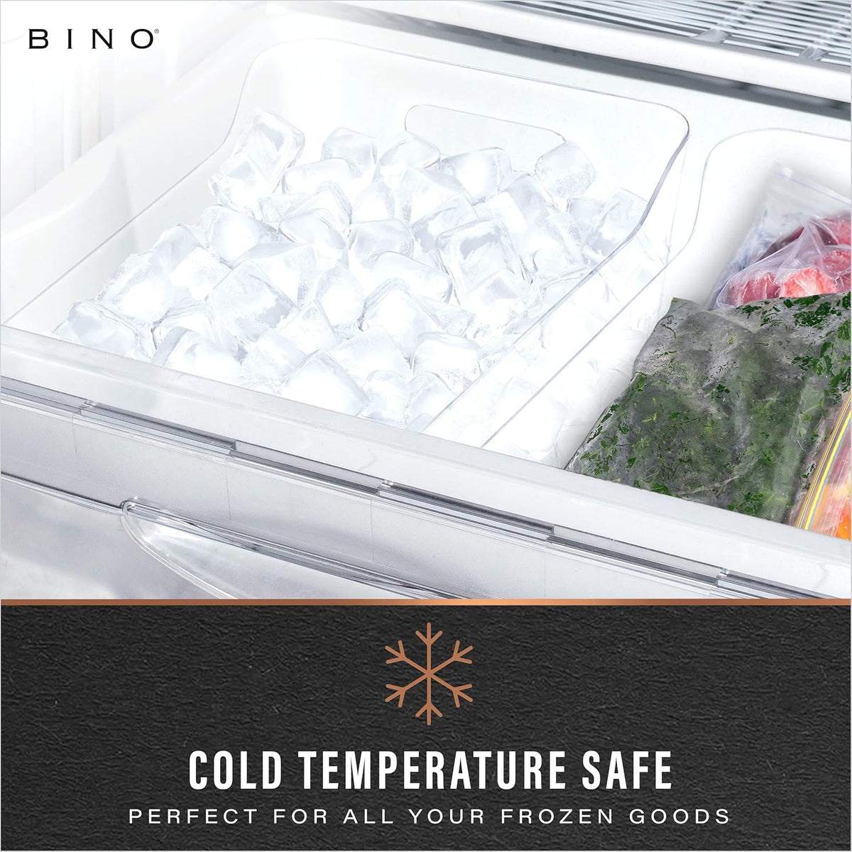 Plastic Storage Bins, Large - 2 Pack, Clear | THE SOHO COLLECTION | Pantry Organizers and Storage Containers | Fridge Organizer Bins | Kitchen Cabinet Organizer | Medicine Cabinet Bin