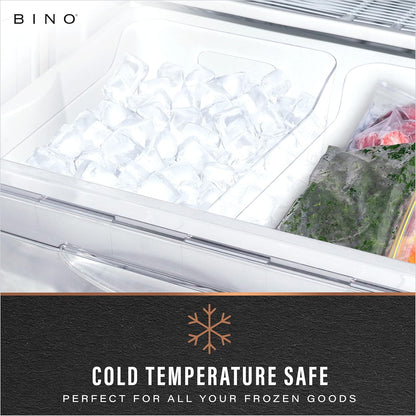 Plastic Storage Bins, Large - 2 Pack, Clear | THE SOHO COLLECTION | Pantry Organizers and Storage Containers | Fridge Organizer Bins | Kitchen Cabinet Organizer | Medicine Cabinet Bin