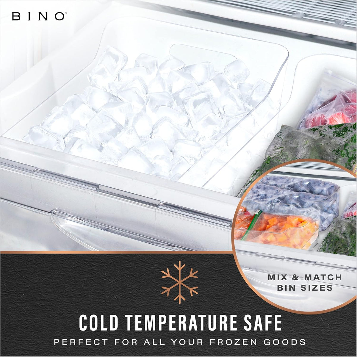 Plastic Storage Bins, Large - 2 Pack, Clear | THE SOHO COLLECTION | Pantry Organizers and Storage Containers | Fridge Organizer Bins | Kitchen Cabinet Organizer | Medicine Cabinet Bin