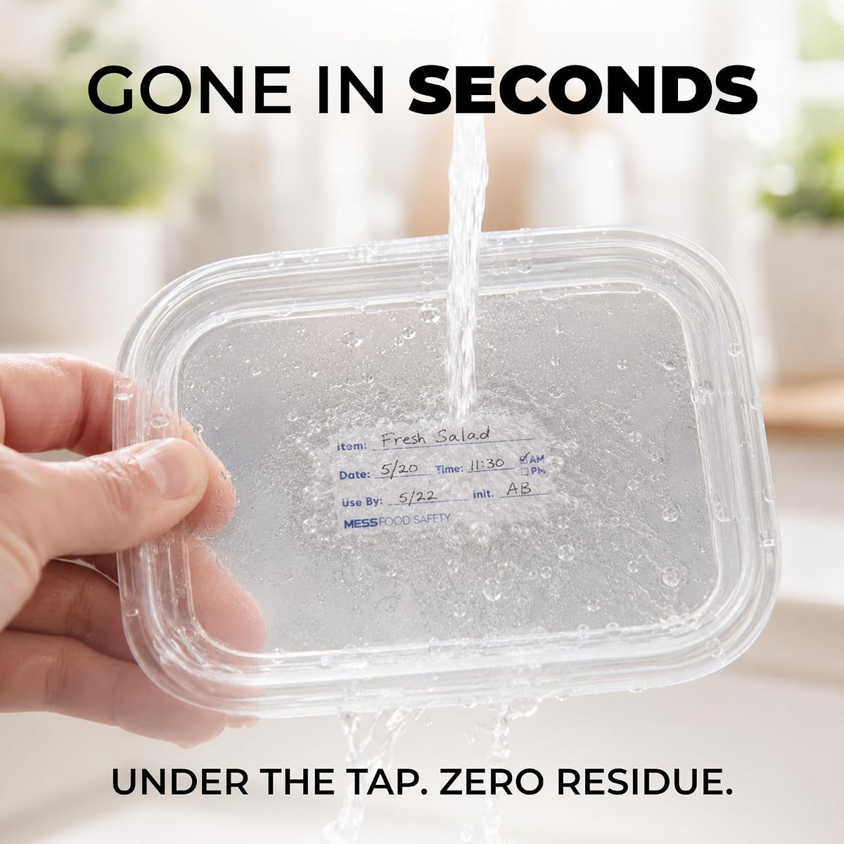 Dissolvable Food Labels, 1x2, 200/Roll - Dissolves in 30 Seconds or Less - Removable Pantry, Meal Prep & Food Storage Labels - Canning & Freezer Use