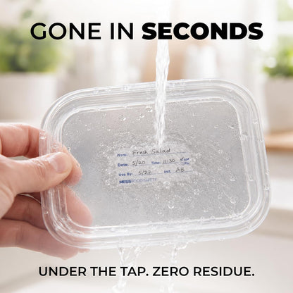 Dissolvable Food Labels, 1x2, 200/Roll - Dissolves in 30 Seconds or Less - Removable Pantry, Meal Prep & Food Storage Labels - Canning & Freezer Use