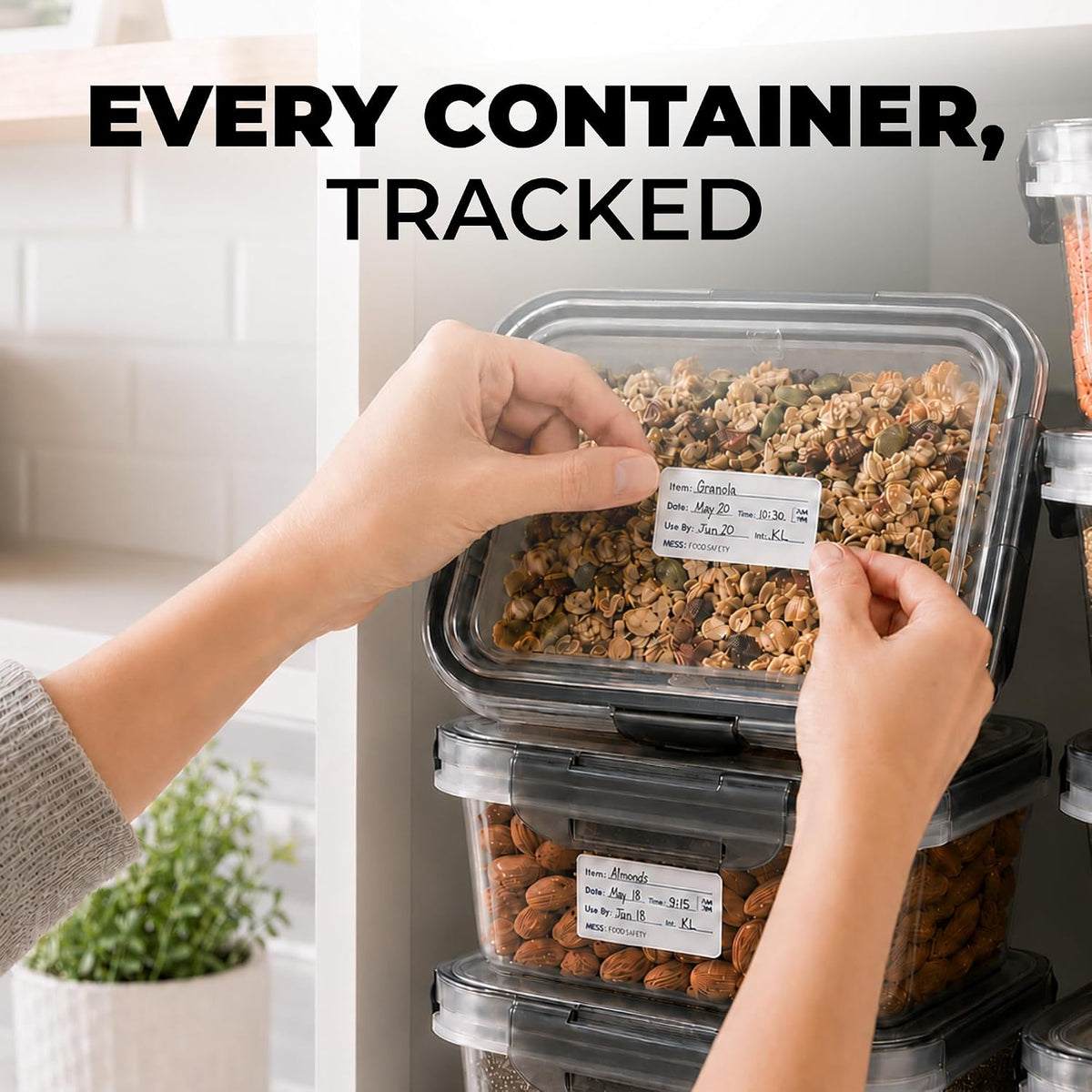 Dissolvable Food Labels, 1x2, 200/Roll - Dissolves in 30 Seconds or Less - Removable Pantry, Meal Prep & Food Storage Labels - Canning & Freezer Use