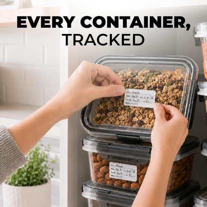 Dissolvable Food Labels, 1x2, 200/Roll - Dissolves in 30 Seconds or Less - Removable Pantry, Meal Prep & Food Storage Labels - Canning & Freezer Use